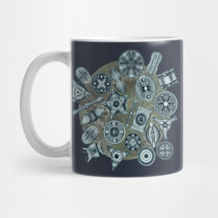 Ernst Haeckel Cerulean Diatoms on Mossy  Water Mug